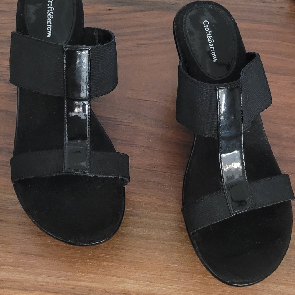 Croft & Barrow Black Wedge Sandals